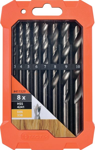 SET OF WOOD DRILL BITS POINTED 8 PIECES (3, 4, 5, 6, 7, 8, 9, 10mm)